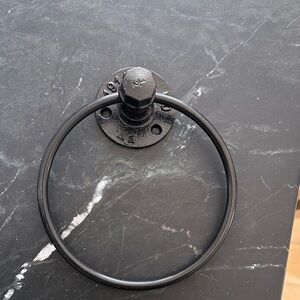 Black Industrial Towel Ring